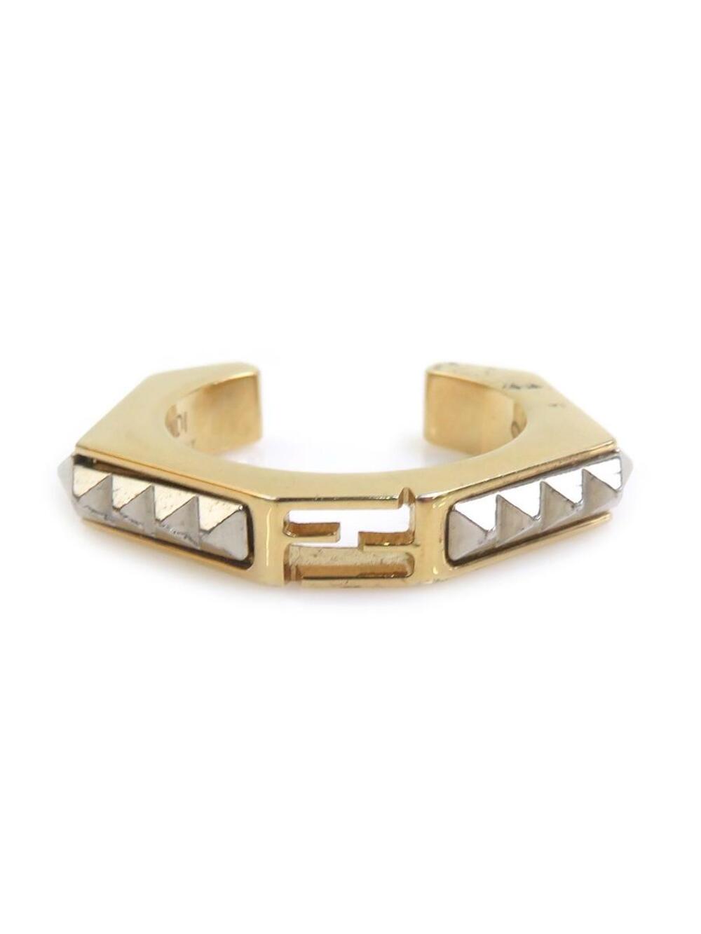 Auth Fendi Ring Gold Metal #357796F13B